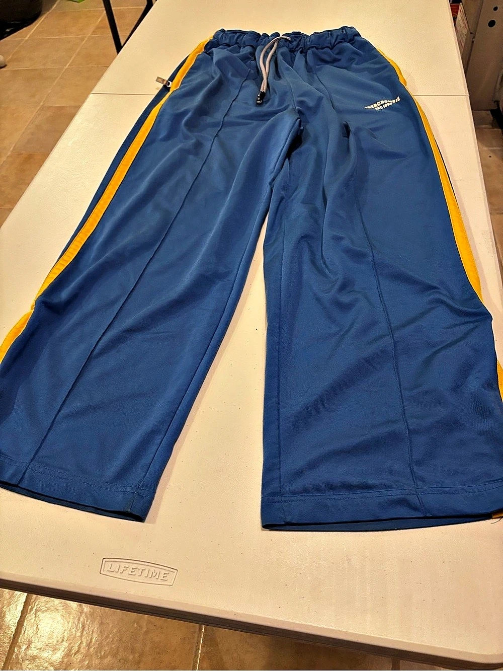 Abercrombie & Fitch Men's Blue & Yellow Track Pants Size Medium